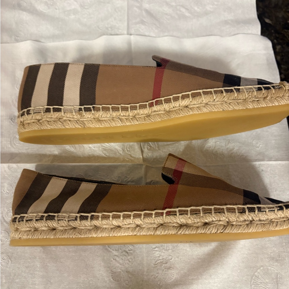 Burberry Women's Check Espadrilles - Brown, Black, and Red - Picture 2 of 6